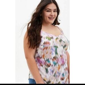Torrid 5X Ava Challis Floral Watercolor Boho Sleeveless Top Cami